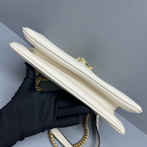 Gucci Small Zumi Shoulder Bag Calfskin White