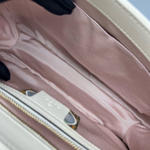Gucci Small Zumi Shoulder Bag Calfskin White
