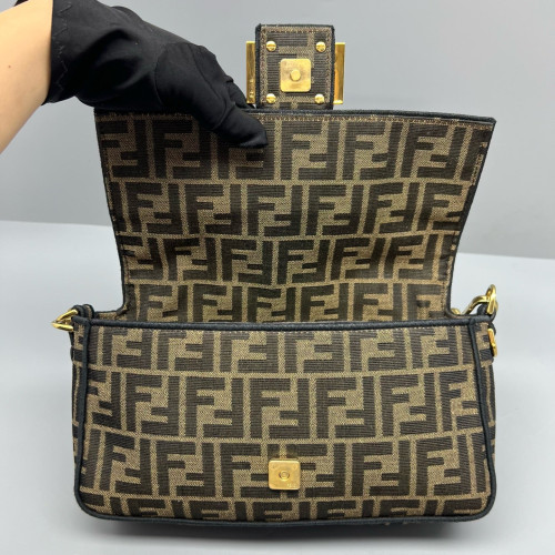 Fendi Medium Baguette Zucca Brown Dark Brown