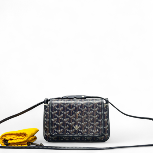 Goyard Plumet Pouch Goyardine Navy Brown White