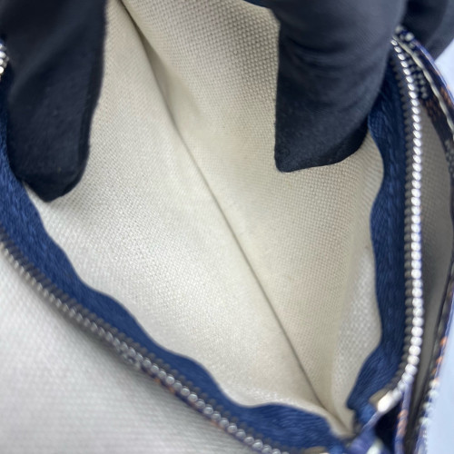 Goyard Plumet Pouch Goyardine Navy Brown White
