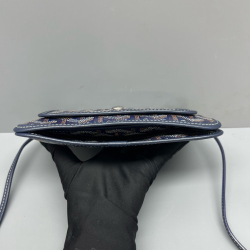 Goyard Plumet Pouch Goyardine Navy Brown White