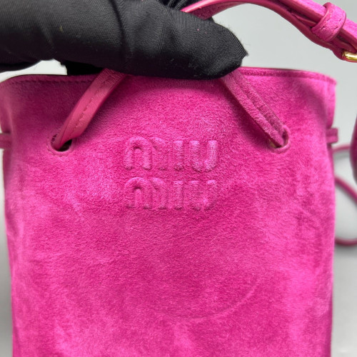 Miu Miu Bucket Suede Magenta Miu Miu Bucket Suede Magenta