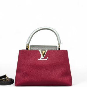 Louis Vuitton Capucines PM Calfskin Purple Grey Black