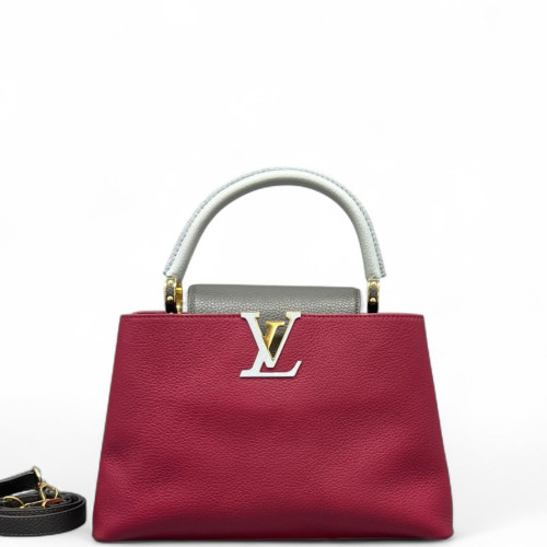 Louis Vuitton Capucines PM Calfskin Purple Grey Black