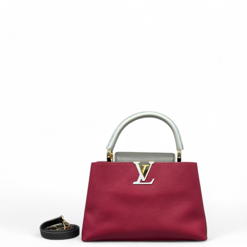 Louis Vuitton Capucines PM Calfskin Purple Grey Black