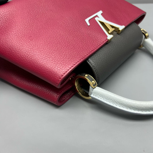 Louis Vuitton Capucines PM Calfskin Purple Grey Black