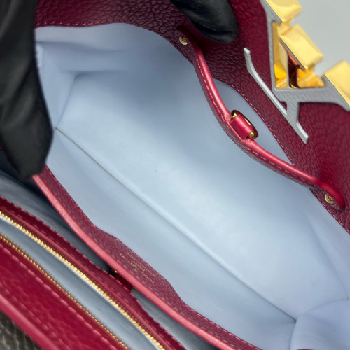 Louis Vuitton Capucines PM Calfskin Purple Grey Black