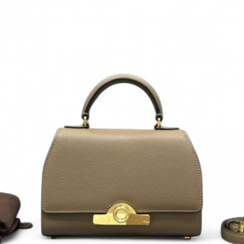 Moynat Rejane Mini Grained Calfskin Grey