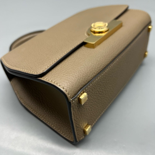 Moynat Rejane Mini Grained Calfskin Grey