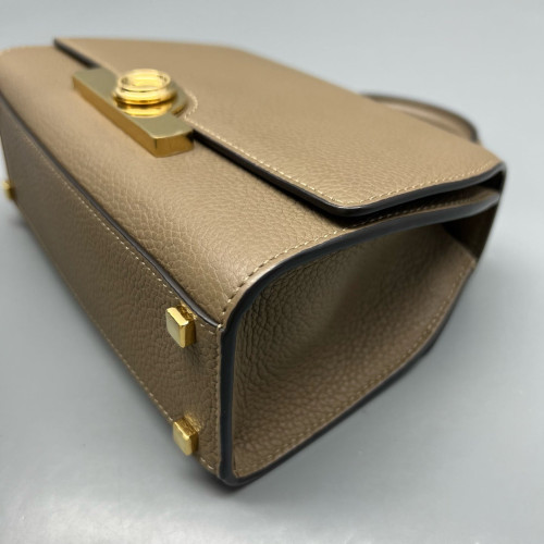 Moynat Rejane Mini Grained Calfskin Grey