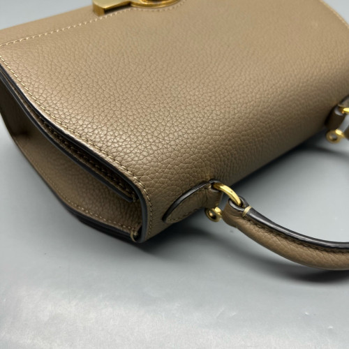 Moynat Rejane Mini Grained Calfskin Grey