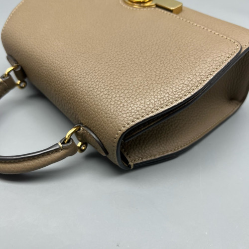 Moynat Rejane Mini Grained Calfskin Grey
