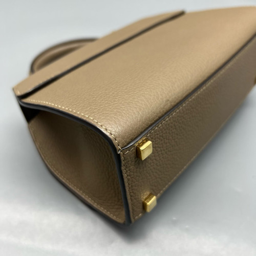 Moynat Rejane Mini Grained Calfskin Grey