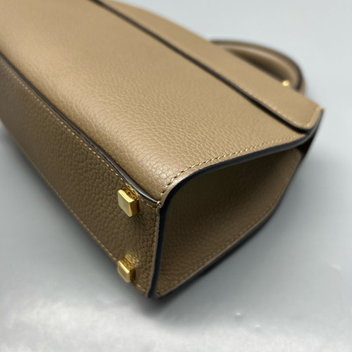Moynat Rejane Mini Grained Calfskin Grey