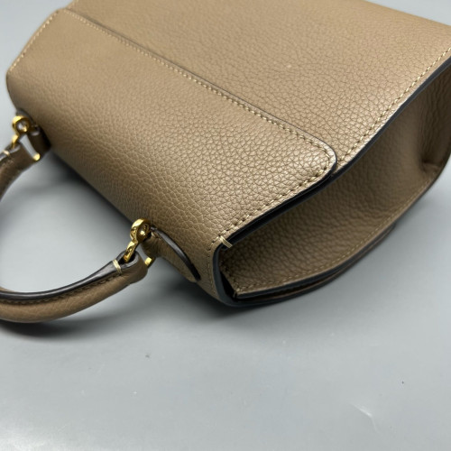 Moynat Rejane Mini Grained Calfskin Grey