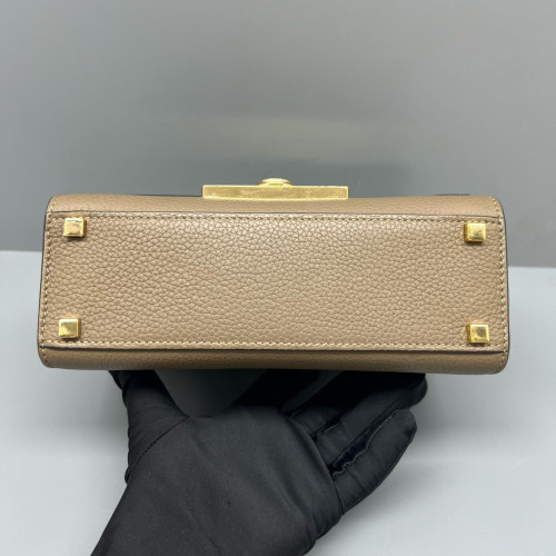 Moynat Rejane Mini Grained Calfskin Grey