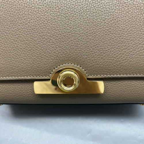 Moynat Rejane Mini Grained Calfskin Grey