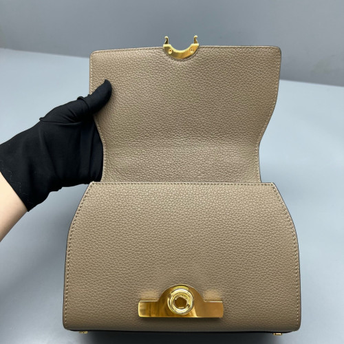 Moynat Rejane Mini Grained Calfskin Grey