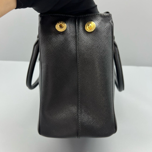Prada Medium Galleria Double Zip Tote Saffiano Calfskin Black
