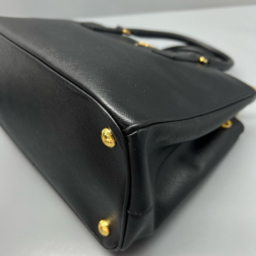 Prada Medium Galleria Double Zip Tote Saffiano Calfskin Black