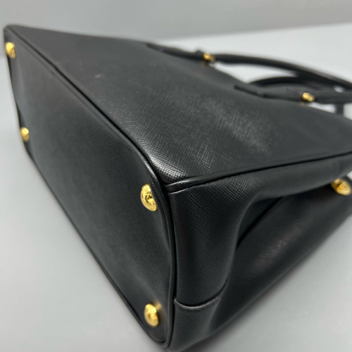 Prada Medium Galleria Double Zip Tote Saffiano Calfskin Black
