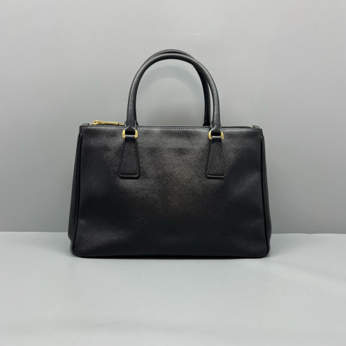 Prada Medium Galleria Double Zip Tote Saffiano Calfskin Black