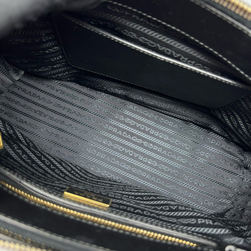Prada Medium Galleria Double Zip Tote Saffiano Calfskin Black