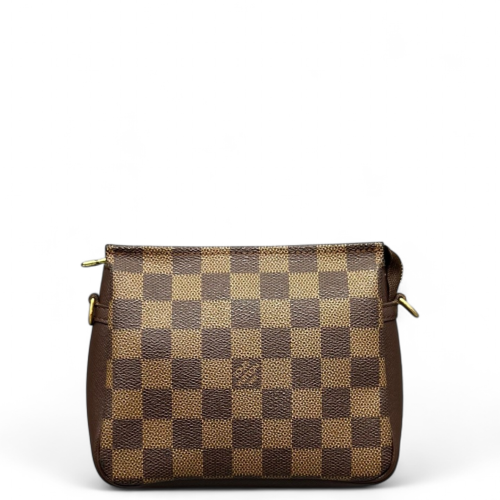 Louis Vuitton Trousse Make Up Bag Pochette Damier Ebene Brown