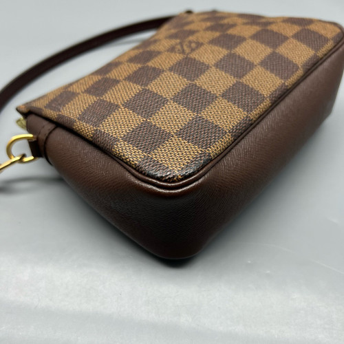 Louis Vuitton Trousse Make Up Bag Pochette Damier Ebene Brown