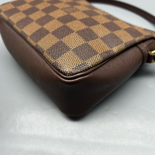 Louis Vuitton Trousse Make Up Bag Pochette Damier Ebene Brown