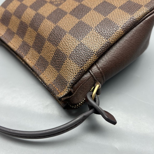Louis Vuitton Trousse Make Up Bag Pochette Damier Ebene Brown