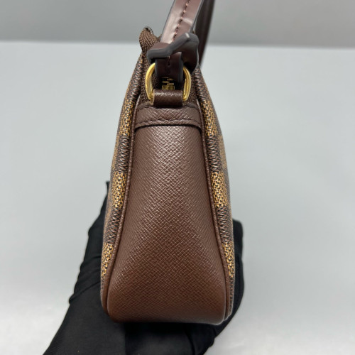 Louis Vuitton Trousse Make Up Bag Pochette Damier Ebene Brown