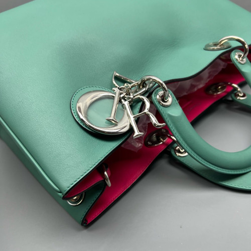 Dior Large Diorissimo Tote Calfskin Green Fuchsia