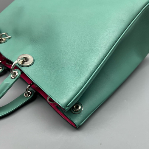 Dior Large Diorissimo Tote Calfskin Green Fuchsia