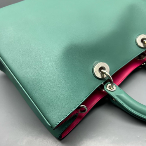Dior Large Diorissimo Tote Calfskin Green Fuchsia