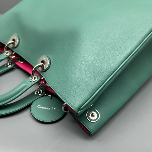 Dior Large Diorissimo Tote Calfskin Green Fuchsia