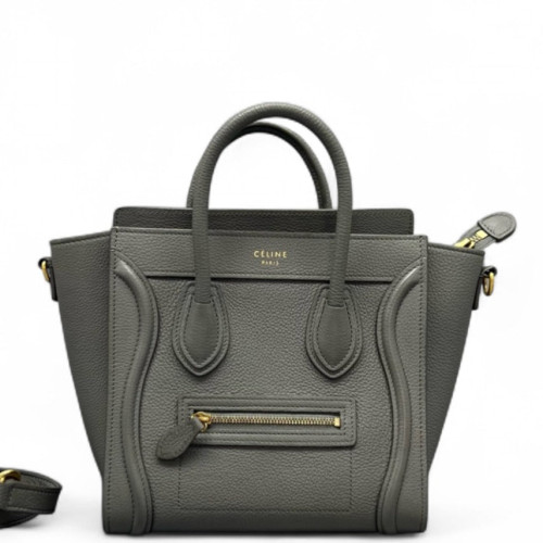 Celine Nano Luggage Grained Calfskin Grey Celine Nano Luggage Grained Calfskin Grey