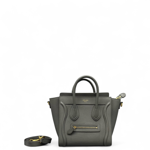 Celine Nano Luggage Grained Calfskin Grey Celine Nano Luggage Grained Calfskin Grey