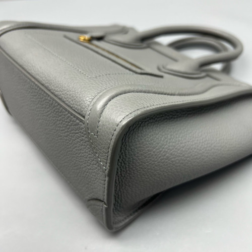 Celine Nano Luggage Grained Calfskin Grey Celine Nano Luggage Grained Calfskin Grey