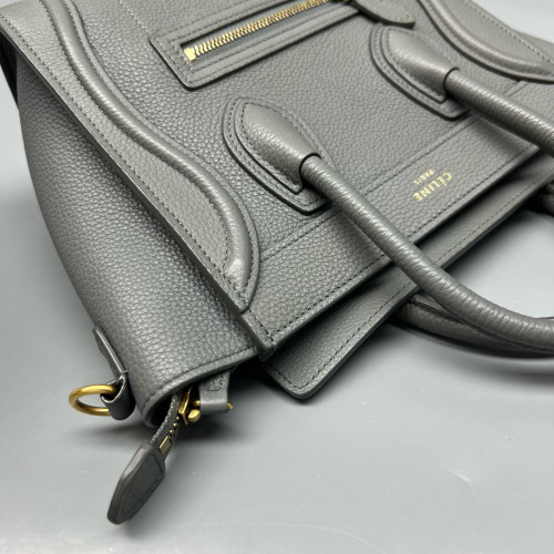 Celine Nano Luggage Grained Calfskin Grey Celine Nano Luggage Grained Calfskin Grey