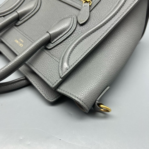 Celine Nano Luggage Grained Calfskin Grey Celine Nano Luggage Grained Calfskin Grey