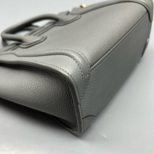 Celine Nano Luggage Grained Calfskin Grey Celine Nano Luggage Grained Calfskin Grey