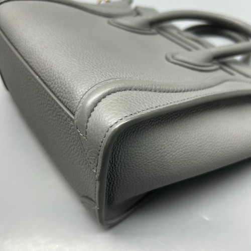 Celine Nano Luggage Grained Calfskin Grey Celine Nano Luggage Grained Calfskin Grey