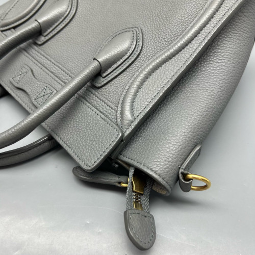 Celine Nano Luggage Grained Calfskin Grey Celine Nano Luggage Grained Calfskin Grey