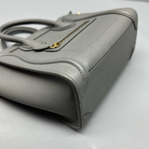Celine Nano Luggage Grained Calfskin Grey Celine Nano Luggage Grained Calfskin Grey