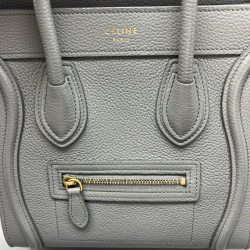 Celine Nano Luggage Grained Calfskin Grey Celine Nano Luggage Grained Calfskin Grey