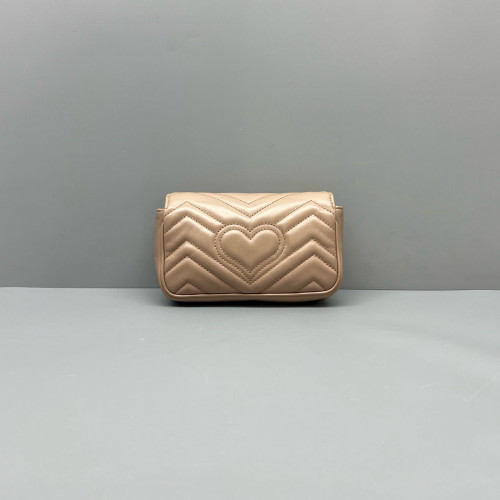 Gucci Matelasse Super Mini GG Marmont Calfskin Nude Pink