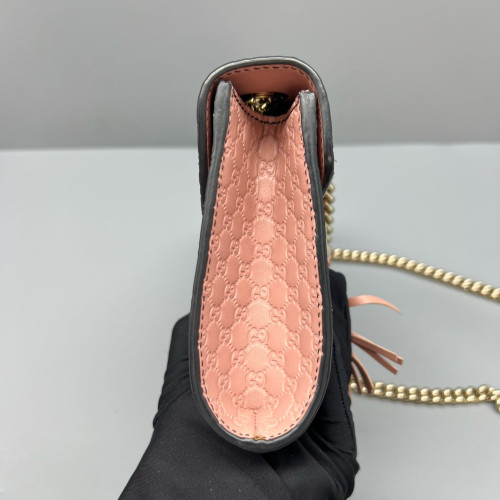 Gucci Mini Emily Chain Shoulder Bag Guccissima Pink