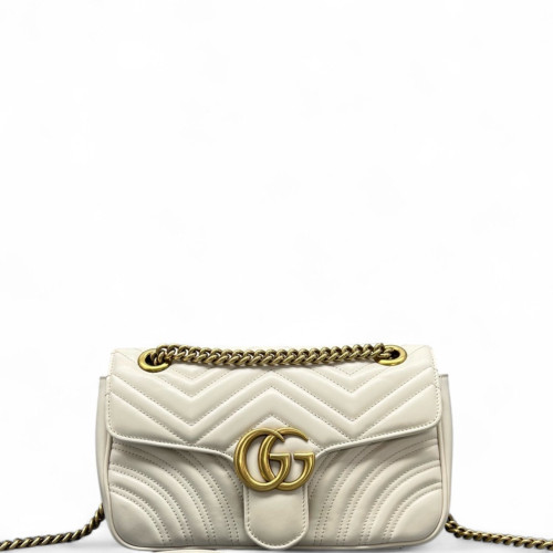 Gucci Matelasse Small GG Marmont Calfskin White